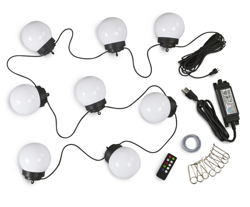 Light String with 8 Globes, Changing Color